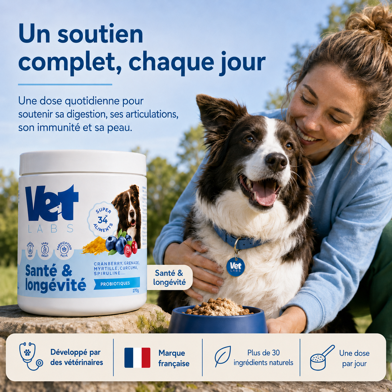 Unique Complément tout-en-un pour la digestion, les articulations, la peau et la vitalité