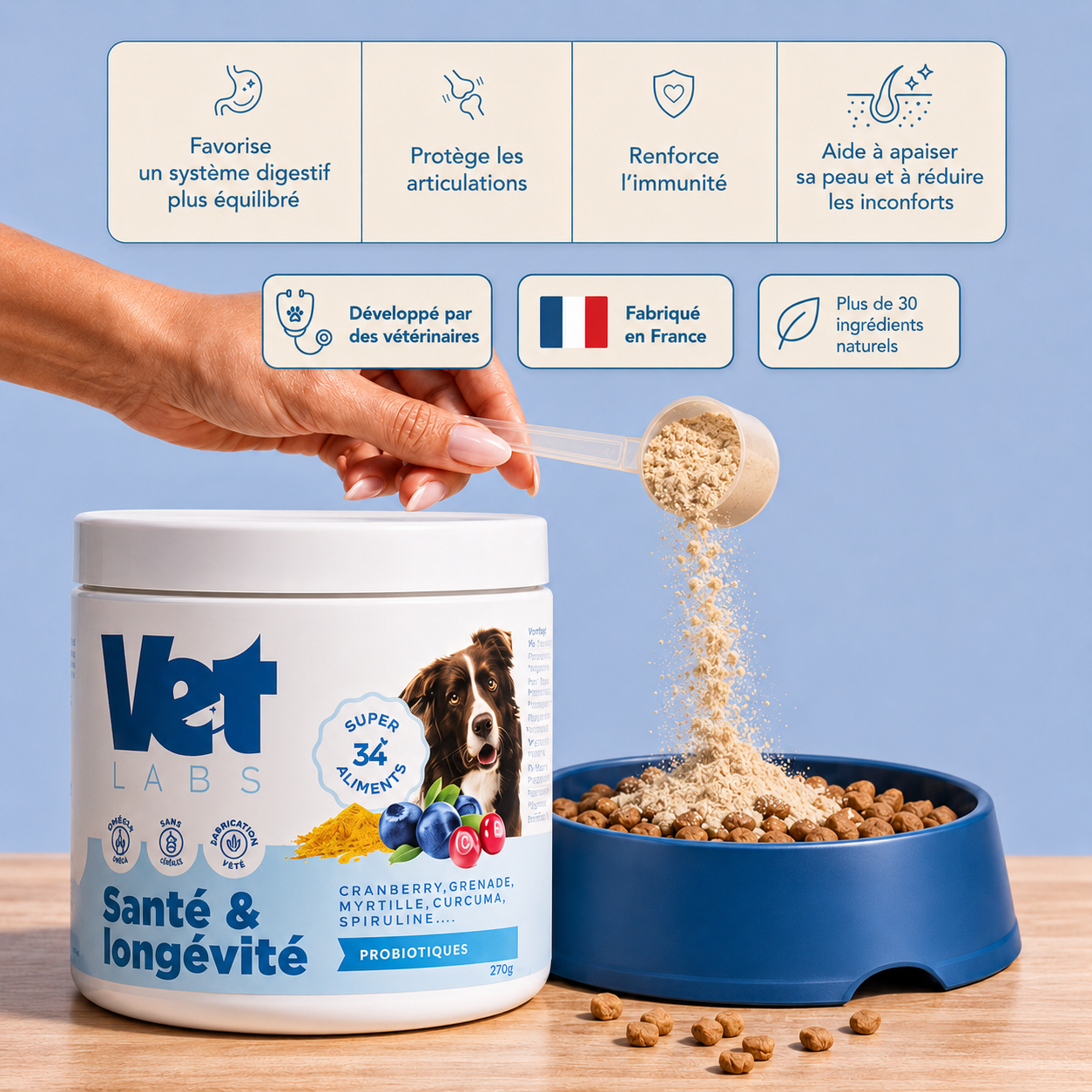 Complément tout-en-un pour la digestion, les articulations, la peau et la vitalité